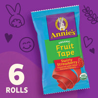(5 pack) Annie's Organic Fruit Tape, Swirly Strawberry, Organic Fruit Flavored Snacks, 6 Rolls